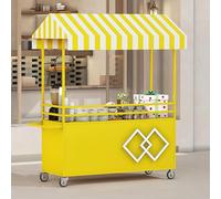 GTHTUHFD Carrito Móvil para Vendedores Ambulantes: Soporte Portátil para Eventos Al Aire Libre, Mercados Y Venta De Comida Callejera.,Yellow-130x200cm/51.2x78.7in