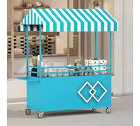 GTHTUHFD Carrito Móvil para Vendedores Ambulantes: Soporte Portátil para Eventos Al Aire Libre, Mercados Y Venta De Comida Callejera.,Blue-130x200cm/51.2x78.7in