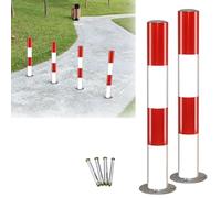 GTHTUHFD Conos De Seguridad Vial De Alta Resistencia, Postes Reflectantes para Barreras De Estacionamiento con Pernos | Columna De Advertencia Duradera | Bloqueador De Espac,Red White-11.4 x 60cm