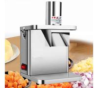 GTHTUHFD Cortadora De Verduras Comercial con 2 Cuchillas De Rejilla, Máquina Eléctrica De Acero Inoxidable De Alta Resistencia De 250 W para Cortar Frutas, Patatas, Zanahorias Y Cubos