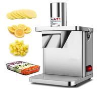 GTHTUHFD Cortadora De Verduras Comercial Eléctrica, Máquina para Cortar Frutas Y Verduras, De Acero Inoxidable Resistente, para Zanahorias, Patatas Y Cebollas, con Corte En Cubos.