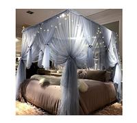GTHTUHFD Dosel De Lujo con Mosquitera para Camas - Cortinas Decorativas para Habitación De Princesa con Flecos De Lazo, Tienda De Malla Protectora para Camas Individuales Y,Blue-120X200cm/47X79