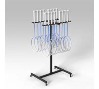 GTHTUHFD Estante De Almacenamiento para Raquetas De Tenis De Doble Cara con Ruedas, con Capacidad para 24-36 Raquetas, Soporte De Exhibición Comercial para Gimnasio Que