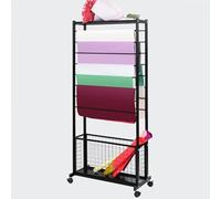 GTHTUHFD Expositor Independiente con Ruedas para Cintas Y Bufandas, Organizador Resistente para Taller De Manualidades, Ideal para Envolver Regalos Y Floristerías.,Black-100 * 33 * 150CM