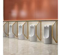 GTHTUHFD Extensor De Mampara para Urinario De Montaje En Pared con Vidrio Templado. Ideal para Baños Públicos En Centros Comerciales, Hoteles Y Bares.,Gold a-3Pcs