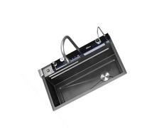 GTHTUHFD Fregadero De Cocina De Acero Inoxidable Supergrueso con Diseño De Panal Y Grifo De Cascada: Fregadero 2 En 1 para Lavavajillas Y Verduras para Uso Doméstico.,Black-75x45cm