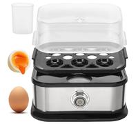 GTHTUHFD Hervidor De Huevos De Acero Inoxidable, Cocedor De Huevos Inteligente con Capacidad para 6 Huevos, Control Automático De Temperatura, Apagado Automático.