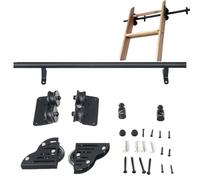 GTHTUHFD Kit De Herrajes para Escalera Corredera con Rodillo De Suelo Y Riel De Tubo Redondo para Oficina Y Guardarropa.,3.3ft/1m Track Kit