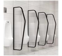 GTHTUHFD Mampara Divisoria De Urinario De Vidrio Templado Color Oro Rosa - Pantalla De Privacidad De Montaje En Pared para Baños De Hombres, Separador De Urinario para Escue,Black-6 Pcs