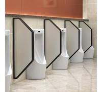 GTHTUHFD Mampara Divisoria De Vidrio Templado Dorada para Urinario, De Montaje En Pared, Ideal para Baños De Hombres, Centros Comerciales, Hoteles Y Bares - Juego De 2 Pieza,Black a-1Pcs