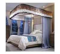 GTHTUHFD Mosquitera con Dosel De Estilo Europeo para Cama De Palacio, Cortina De Cama para Decoración De Dormitorio para Camas Individuales Y Dobles, con Soporte Metálico.,Blue-1-200X220CM