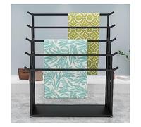 GTHTUHFD Organizador De Almacenamiento Comercial De Pie para Bufandas, Chales, Mantas, Toallas De Baño Y Telas, Moderno Estante De Exhibición De Metal De 5 Capas para S,Black-L-100cm/39.4in