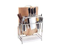 GTHTUHFD Organizador De Especias, Estante De Almacenamiento Multifuncional para Cocina, Soporte para Cuchillos De Acero Inoxidable, Soporte para Tabla De Cortar con Bandeja D,S