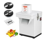 GTHTUHFD Procesador De Alimentos, Picadora Eléctrica De Verduras De 200 W, Cortadora De Verduras Comercial con 3 Cuchillas, Máquina Automática para Cortar Patatas Y Zanahorias En Cubos