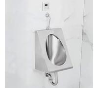 GTHTUHFD Urinario con Sensor De Pared, Urinario De Acero Inoxidable 304, Urinarios con Descarga para Hombres, Urinarios con Sistema Antisalpicaduras para Baños Públicos Come,Wall-Sensor C
