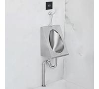 GTHTUHFD Urinario con Sensor De Pared, Urinario De Acero Inoxidable 304, Urinarios con Descarga para Hombres, Urinarios con Sistema Antisalpicaduras para Baños Públicos Come,Ground-Sensor D