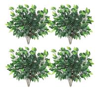 GTIDEA 24 Ramas de Hojas de ficus Artificiales, Ramas de árbol de ficus Artificiales, vegetación Artificial, arreglo Floral de Seda para árbol de Benjamina, Ramo de Boda, decoración de Pared (24.04