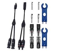 GTIWUNG 1 Par Rama Y Conectores Adaptador M/F/F y M/M/F Y2-1 Conectores de Derivación Y Forma Conectores Solar Fotovoltaicos, 2 Par Macho/Hembra Solar Panel Cable Conector