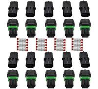 GTIWUNG 10 Juegos Conector Electrico Impermeable Serie 2.5, Impermeable Conector Enchufe, Impermeable Conector Enchufe para Coche Camión Automático, 2 Pines Clavija Conector, Conectores Estanc
