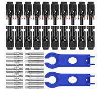GTIWUNG 10 Pares Solares Conector Macho & Hembra,Conectores de Cable de Panel para Placas Solares Fotovoltaico + 2 Pcs Spanner