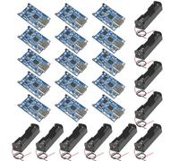 GTIWUNG 10 Piezas 3.7V 18650 Caja de Soporte de Batería, Ranura única + 15 Piezas Placa de Carga del módulo del Cargador de batería de Litio Type-C USB-C 5V 1A 18650