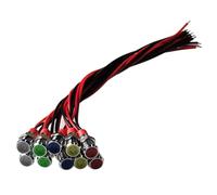 GTIWUNG 10 Piezas 6mm Indicador LED 12V Luz LED Piloto en Panel Cabeza Plana con Cables Luz Señal Montaje en Panel de Metal,Rojo/Amarillo/Azul/Verde/Blanco, 2 de Cada Color