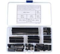 GTIWUNG 128 Piezas 2.54mm Pin Hembra Conector Cabezal de Conector de Tiras Recta de una Hilera Placa PCB para Arduino Stackable Shield(4/6/8/10 pines,22 de cada+12/16/20/40 pines,10 de cada)