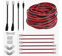 GTIWUNG 16Pcs 8mm 3528 Kit de Conector de Barra de Luz LED, 2Pin Conectores Tiras Led, Cable de Conexión, Conectores 2-pin