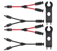 GTIWUNG 2 Pares Rama Y Conectores Adaptador M/F/F y M/M/F Y2-1 Conectores de Derivación Y Forma Conectores Solar Fotovoltaicos, Macho/Hembra Solar Panel Cable Conector Impermeable, Rojo y Negro