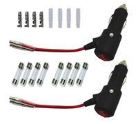 GTIWUNG 2 Piezas 12/24V Cable de Extensión para Mechero de Coche 14AWG 12CM, Encendedor de Cigarillo Macho, Toma de Mechero para Coche, Enchufe Mechero Macho con Interruptor