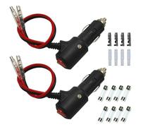 GTIWUNG 2 Piezas 12/24V Cable de Extensión para Mechero de Coche 14AWG 27CM, Encendedor de Cigarillo Macho, Toma de Mechero para Coche, Enchufe Mechero Macho con Interrupto