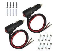 GTIWUNG 2 Piezas 12/24V Cable de Extensión para Mechero de Coche 14AWG 57CM, Encendedor de Cigarillo Macho, Toma de Mechero para Coche, Enchufe Mechero Macho con Interruptor