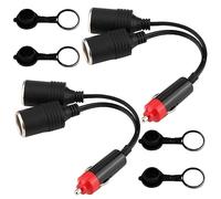 GTIWUNG 2 Piezas Adaptador Doble Mechero Coche a Enchufe, Cable de Extensión, Encendedor de Cigarillo, Toma Adaptador de Conector de 1 a 2, Rojo