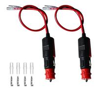 GTIWUNG 2 Piezas Cable Mechero 12V Macho 30CM, Cable Conector Macho para Mechero de Coche de 12V-24V, Encendedor de Cigarrillos Plug, Cigarette Lighter Socket Encendedor de Cigarillo, Rojo