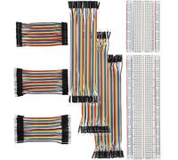 GTIWUNG 2 Piezas Mini Breadboard 400 & 830 Puntos Breadboard Placa Prototipo Sin Soldaduras PCB Junta para Arduino Proto Shield + 240 Piezas de Cable 40 Pines Cables Puente para Placas Prototipo