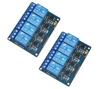 GTIWUNG 2 Piezas Módulo de Relé de 4 Canal 24V con Aislamiento Optoacoplador, 4 Canales Relay Acoplador Óptico Adecuado, 24V 4 Channel Relay Module, Azul