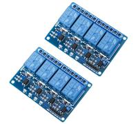 GTIWUNG 2 Piezas Módulo de Relé de 4 Canal 5V con Aislamiento Optoacoplador, 4 Canales Relay Acoplador Óptico Adecuado, 5V 4 Channel Relay Module, Azul