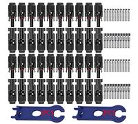 GTIWUNG 20 Pares Solares Conector Macho & Hembra,Conectores de Cable de Panel para Placas Solares Fotovoltaico + 4 Pcs Spanner