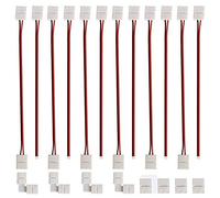 GTIWUNG 20 Pcs 8 mm Kit de Conector de Barra de Luz LED, 2 pin Conectores Tiras Led, 12xCable de Conexión + 4xConectores 2-pin + 4xConectores en forma de L para 3528 Monocolor y Tira 8mm ancho
