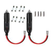 GTIWUNG 2PCS Encendedor de Cigarrillos Plug, Cable Conector Macho para Mechero de Coche de 12V-24V, Cigarette Lighter Socket Encendedor de Cigarillo, Fusible de seguridad 10A, 150cm