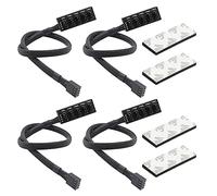 GTIWUNG 4 Piezas Cable de Alimentación de Ventilador, PWM Fan Hub PC 5 Way Splitter, PWM Fan Splitter Hub Adaptador Cable, Divisor de CPU de Computadora, Compatible con Ventiladores de 3 Pines/4 Pines