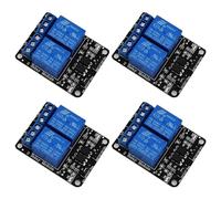 GTIWUNG 4 Piezas Módulo de Relé de 2 Canal 12V con Aislamiento Optoacoplador, 2 Canales Relay Acoplador Óptico Adecuado, 12V 2 Channel Relay Module, Negro