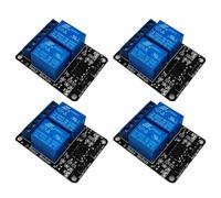 GTIWUNG 4 Piezas Módulo de Relé de 2 Canal 24V con Aislamiento Optoacoplador, 2 Canales Relay Acoplador Óptico Adecuado, 24V 2 Channel Relay Module, Negro