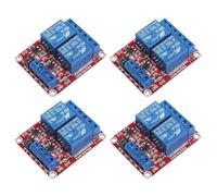 GTIWUNG 4 Piezas Módulo de Relé de 2 Canal 24V con Aislamiento Optoacoplador Relé de relé de expansión Alta y Baja con LED, 24V 2-Canal Modulo Relay Disparador de Nivel Bajo para PIC AVR DSP ARM MCU