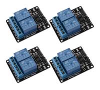 GTIWUNG 4 Piezas Módulo de Relé de 2 Canal 5V con Aislamiento Optoacoplador, 2 Canales Relay Acoplador Óptico Adecuado, 5V 2 Channel Relay Module, Negro