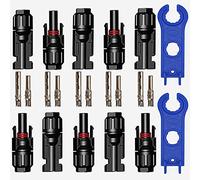 GTIWUNG 5 Pares Conector Solar Fotovoltaico, Macho/Hembra Conector Impermeable de Anillo de Sello Impermeable, Conectores de Cable de Panel Solar para Sistema Fotovoltaico, Negro