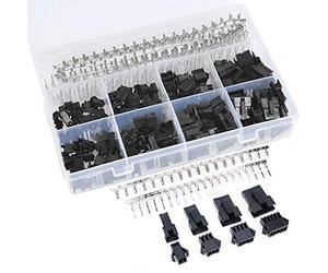 GTIWUNG 560 Piezas 2,5 mm de paso 2 3 4 5 pines JST SM Conector macho y hembra enchufe adaptador, 2.5mm Pitch JST SM Connector Kit, JST Adapter Cable Connector Socket Male and Female, Crimp Dip Kit