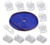 GTIWUNG 5m Cable Extensión Tira LED Cable de Conexión DC 12V Cinta LED 4 Pin Cable Conector Banda LED Separable Extensio, 10mm Conectores de Tira de Luz LED de Conexión Rápida de tira RGB de 2835 5050