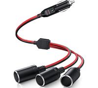 GTIWUNG Adaptador Mechero Coche a Enchufe, Cable de Extensión, Encendedor de Cigarillo, Toma de Mechero para Coche, Enchufe Adaptador de Conector de 1 a 3