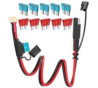GTIWUNG Cable de Conexión SAE, 10AWG Sae Conectores 100cm/3.3FT, Conexión SAE Alargador, con Terminal de Anillo, Rápida Conexión y Desconexión, con Fusible de 10A /15A
